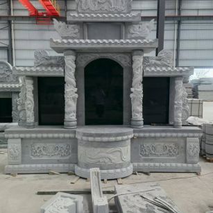 白银 芝麻灰高档墓碑，土墓，可定制