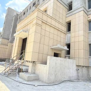 白银 黄金麻干挂，工地实拍