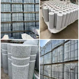 白银 芝麻白花岗岩挡车柱、隔离柱多少钱