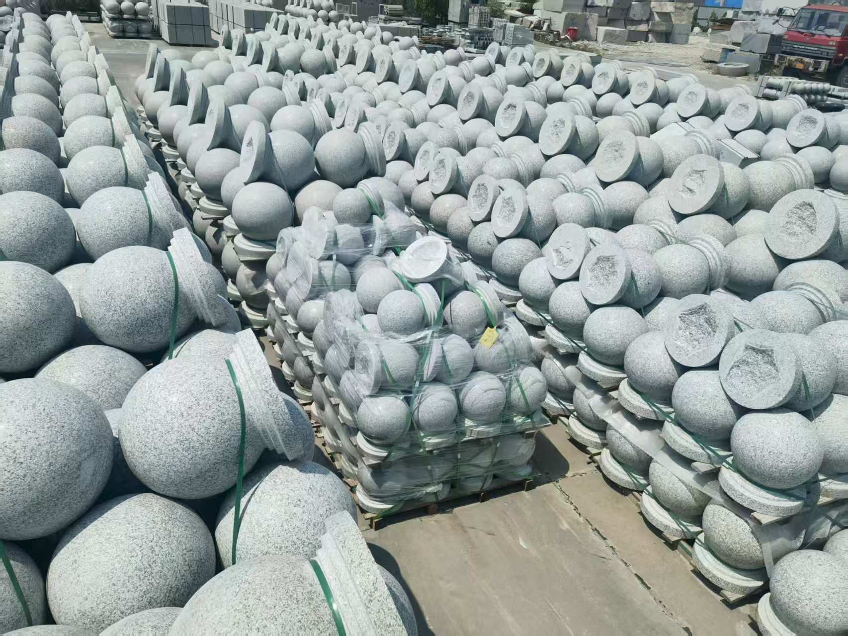 白银 花岗岩实心圆球,石球,挡车球,挡车石,车止石,路障石。