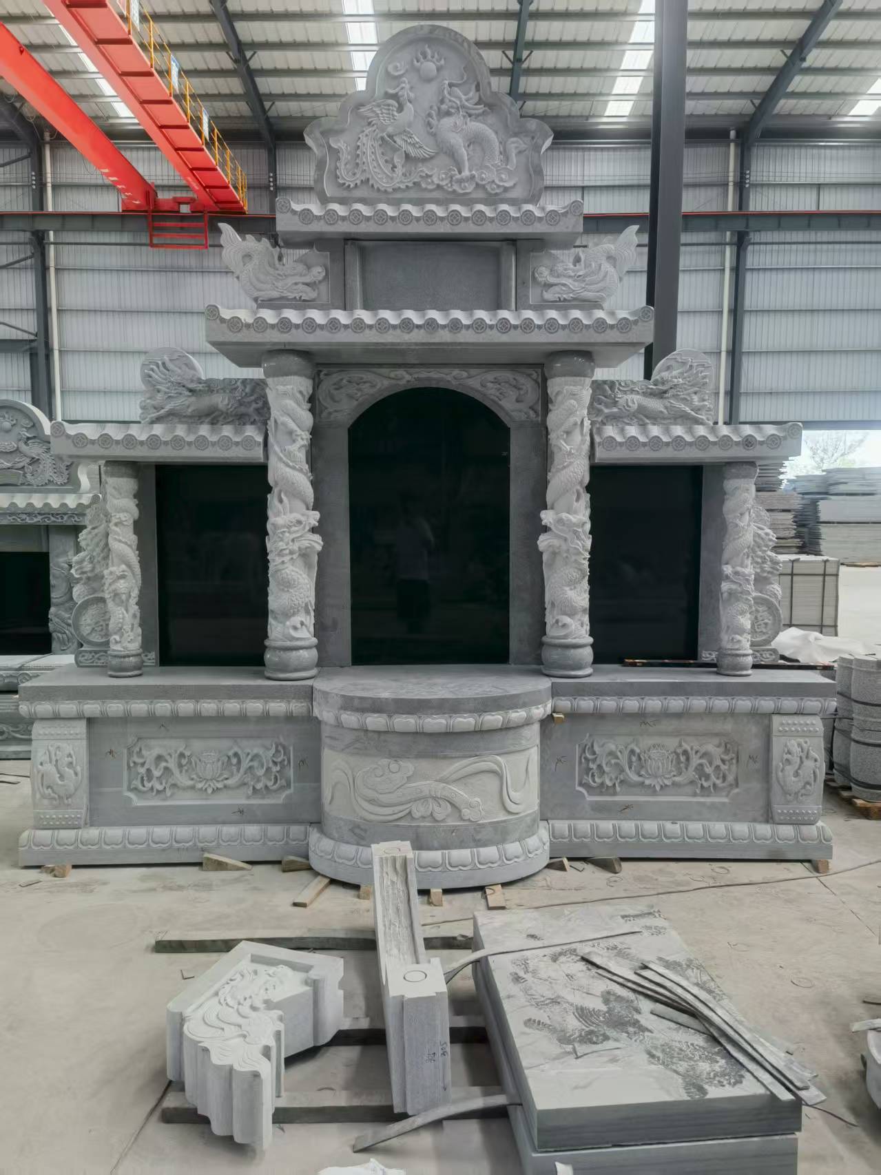 白银 芝麻灰高档墓碑，土墓，可定制