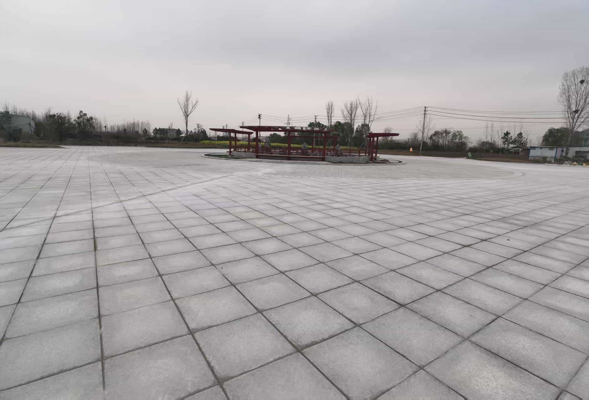 白银 芝麻白火烧面-公园广场地铺效果